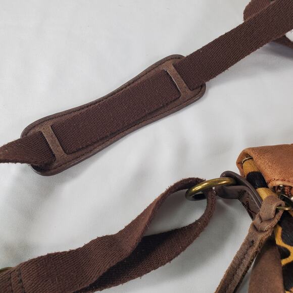 The Sak Tricolor Animal Hair Print Leather Slouchy Crossbody Hobo Adjustable Bag - Picture 12 of 13